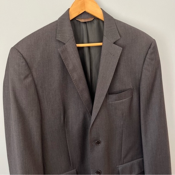 Pronto Uomo Signature Single Breasted 100% Wool Stone Gray Suit Jacket Size 42R - Picture 5 of 16